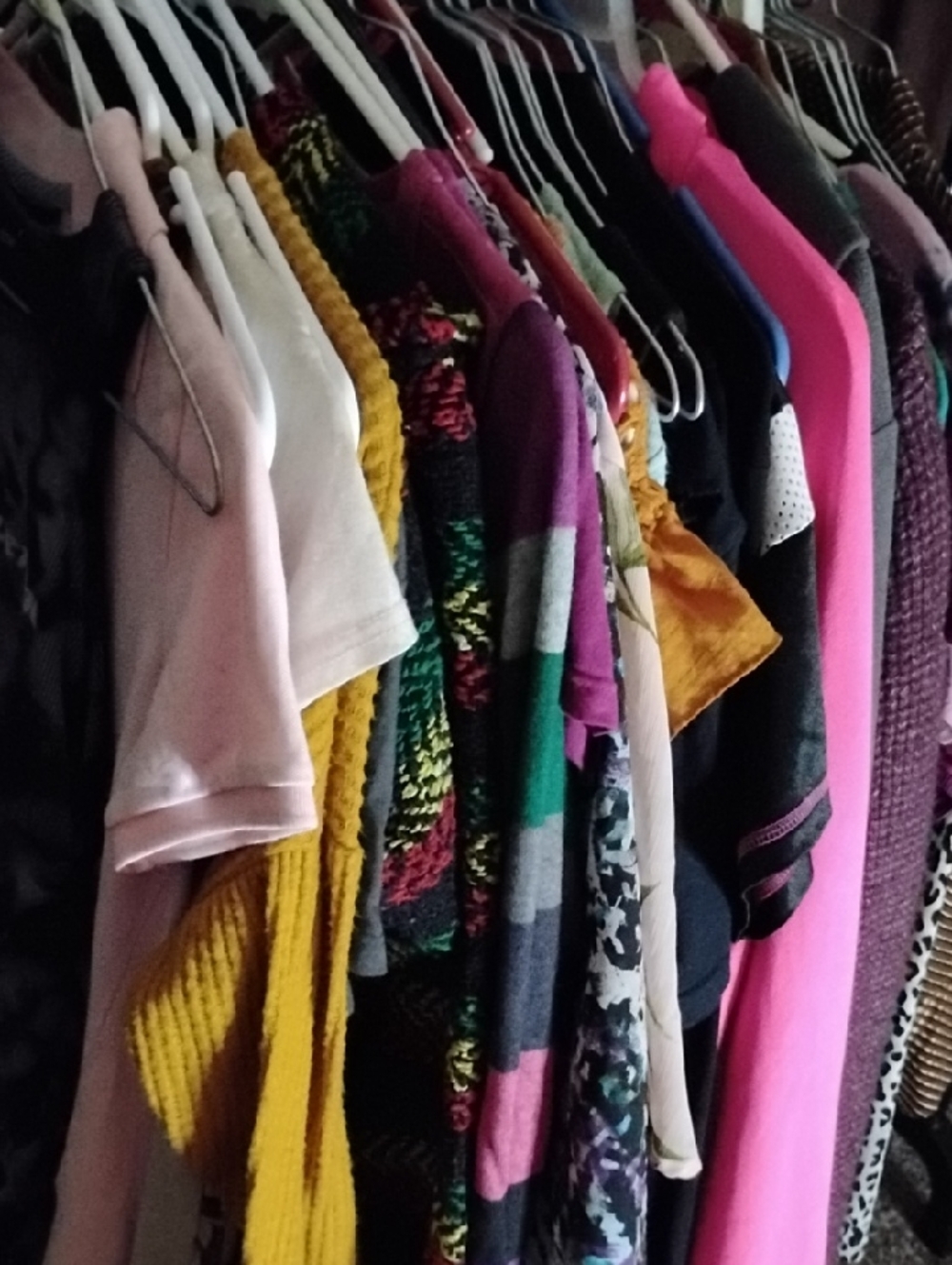 Women's Pink and Mustard Knit Sweater - Stylish Layering Piece